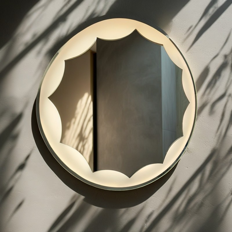 Round Frontlit Metal Frame Bathroom Mirror Item # DZBM-25